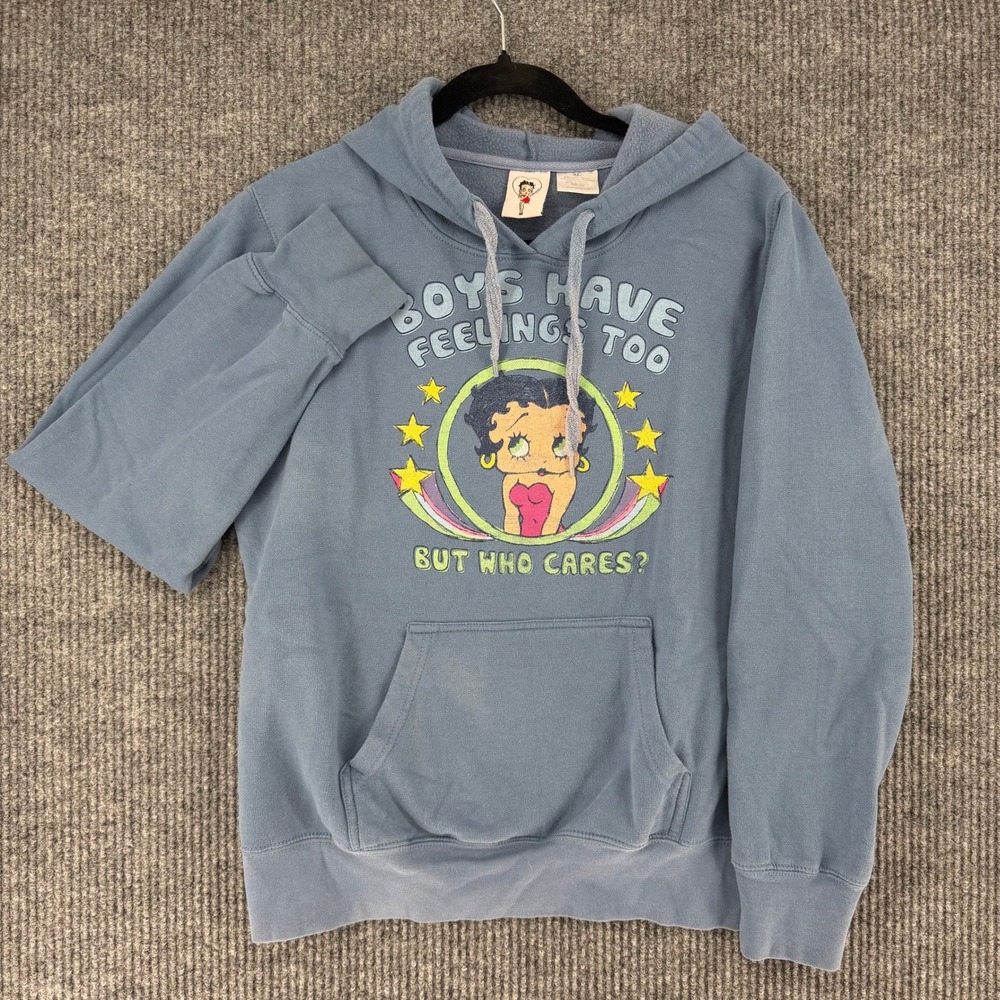 Vintage Y2K Betty Boop 2007 hoodie Boys Have Feelings Too faded XL streetwear